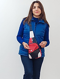 Hakiki Deri Unisex Bodybag Çantası kırmızı