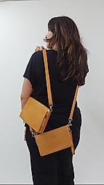 Hakiki Deri Çanta Sarı-16x26