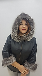 Hakiki Deri Ceket çifttaraflı 2XL-siyah